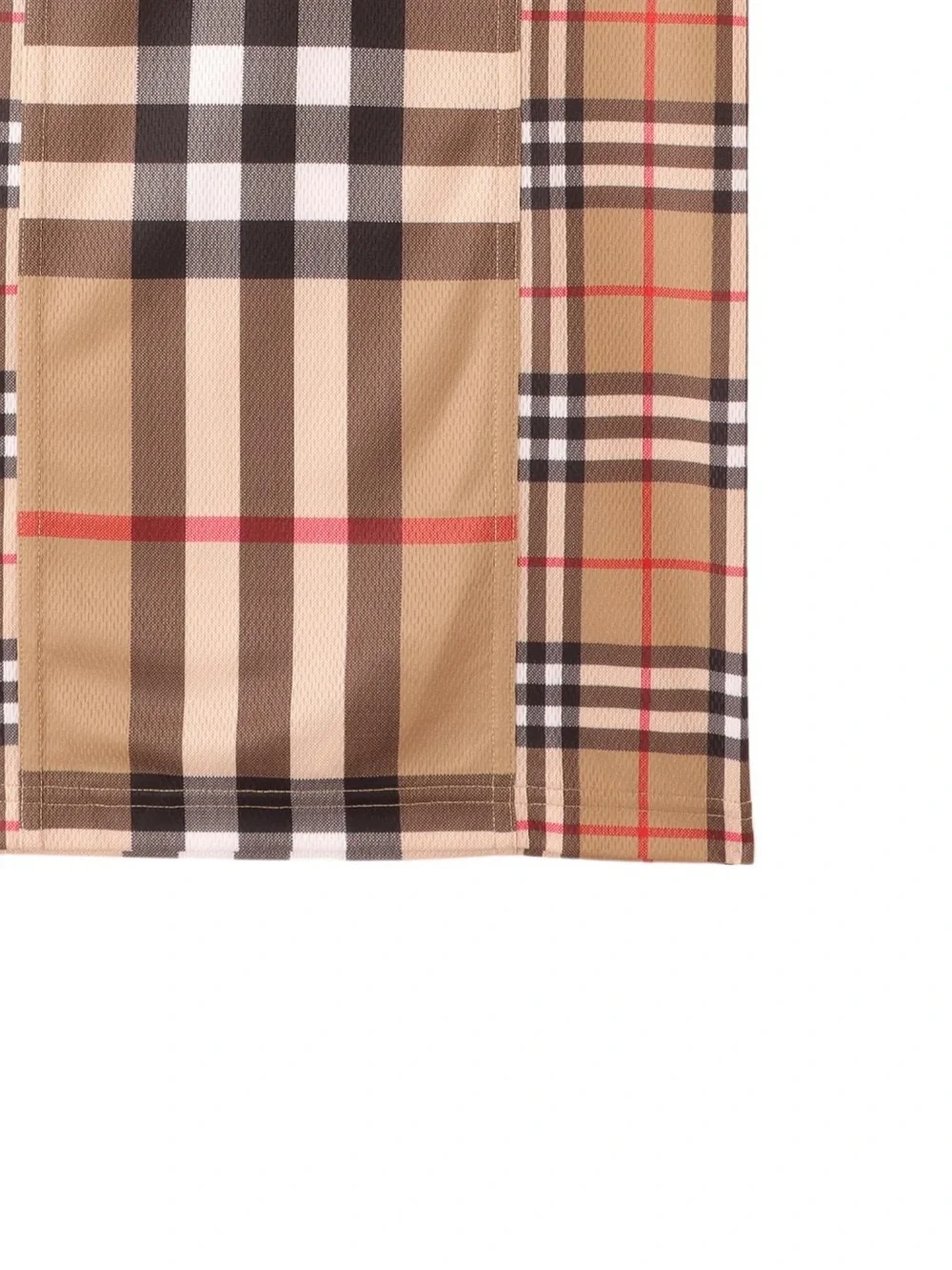 Burberry Beige Sleeveless Shift Dress with Black & Red Check Pattern